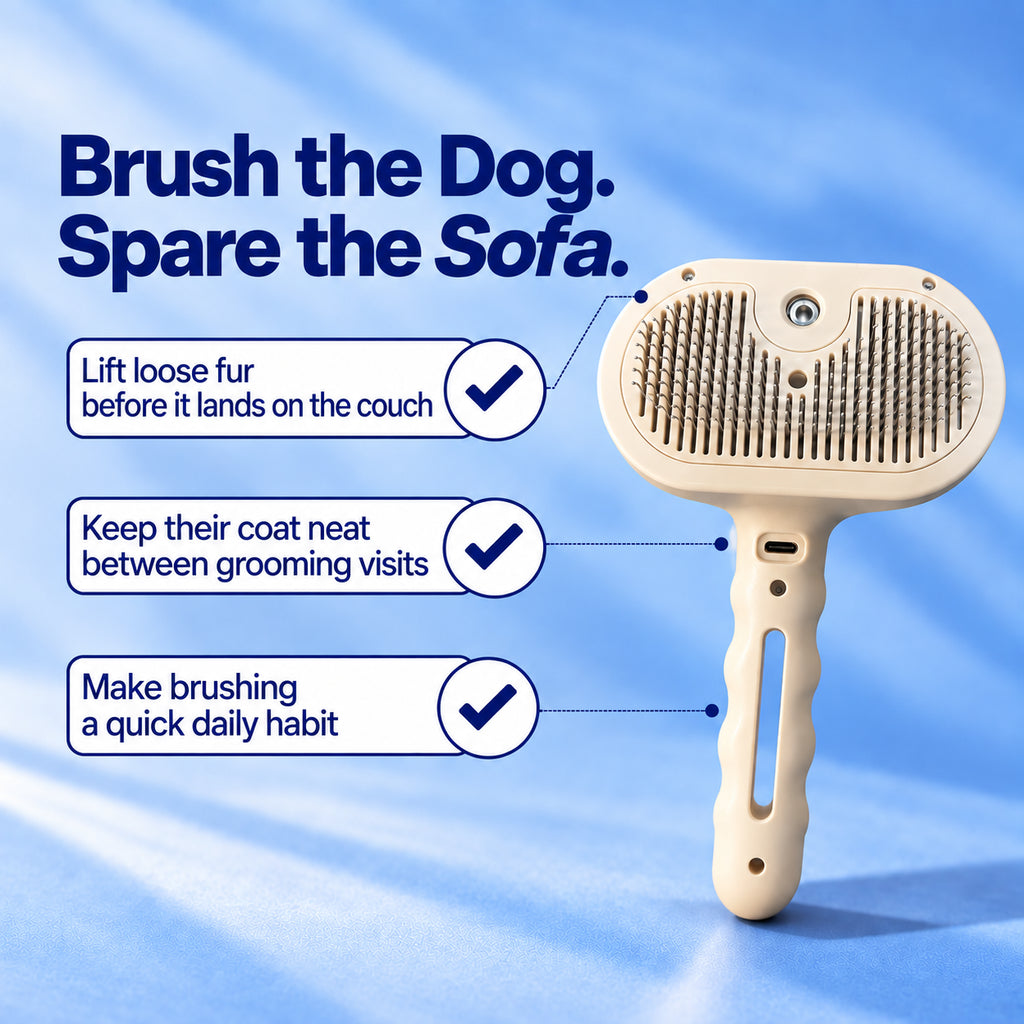 Trimvoro Halcyon Comb with notes on brushing loose fur before it reaches the sofa