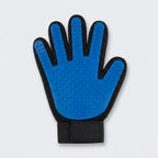 Trimvoro Nuzzle Glove, blue bristle side of a single glove